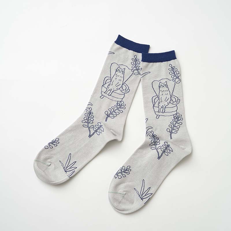 from F miau  tuoli ja minä 椅子とわたし クルー丈ソックス/ukko(GY)